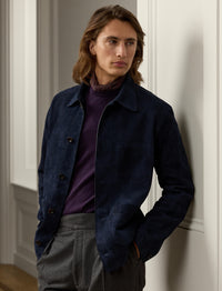 Veste Burnham en daim - Navy