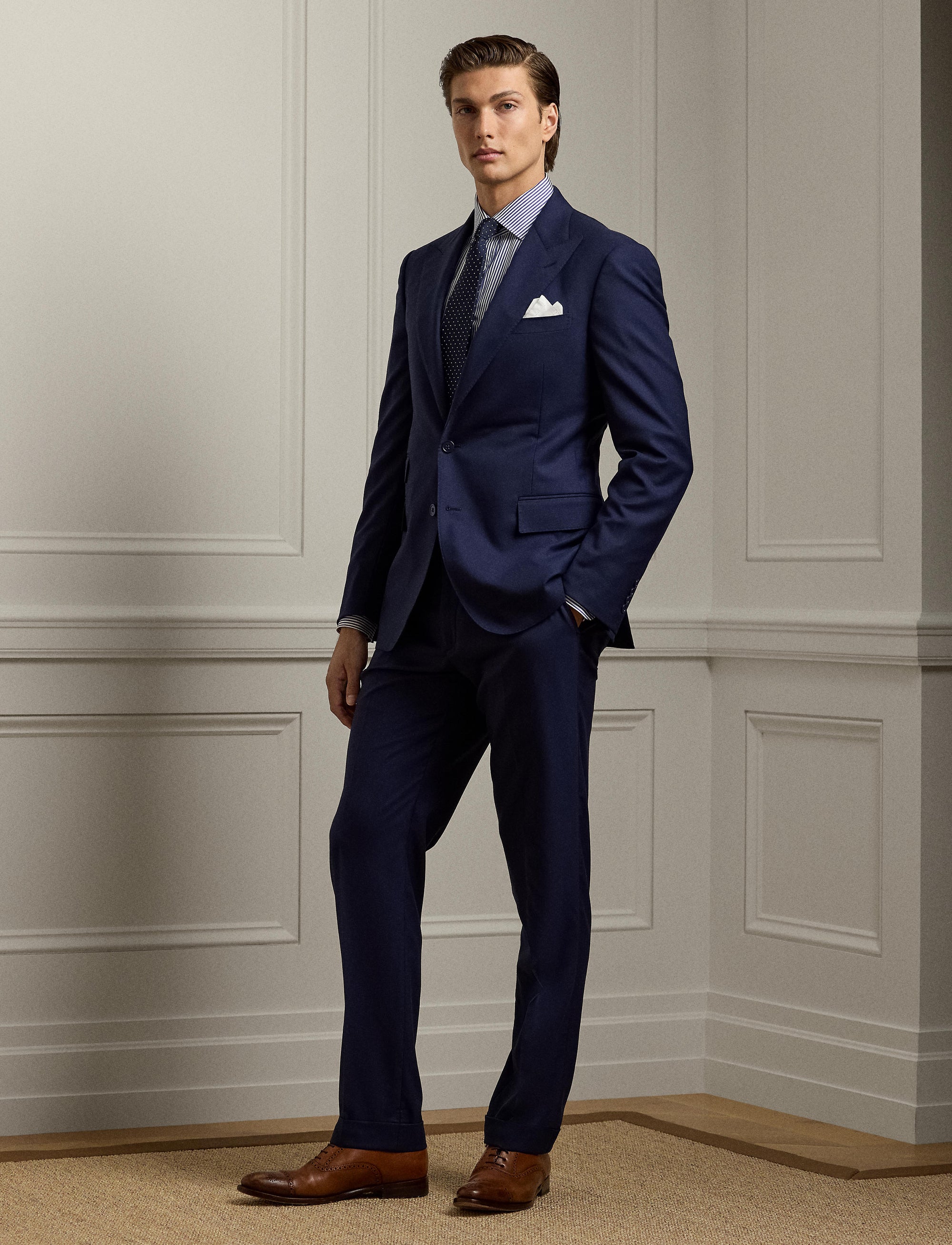 Gregory suit in wool twill - Classic Navy