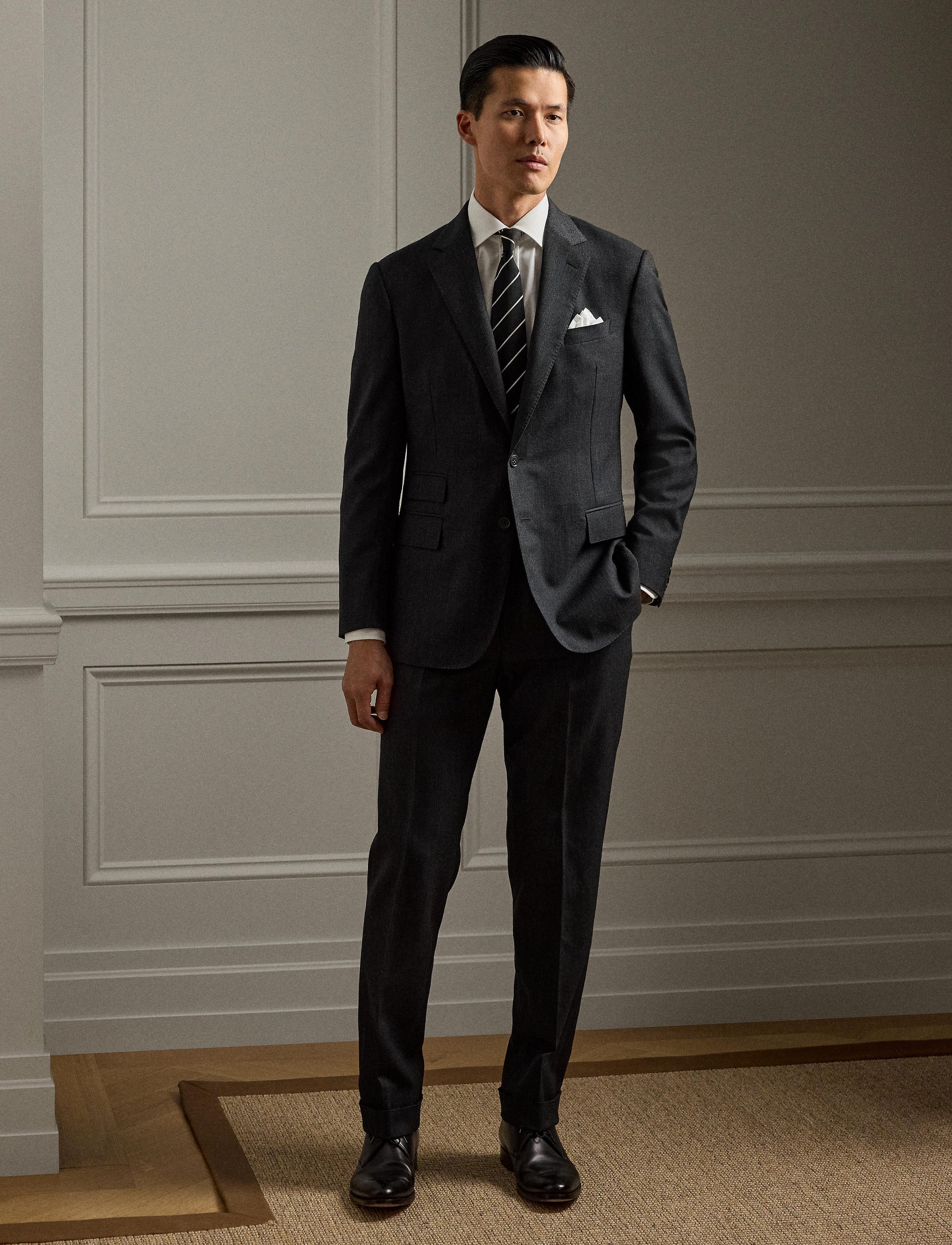 Kent small polka dot wool suit - Charcoal & Multicolore