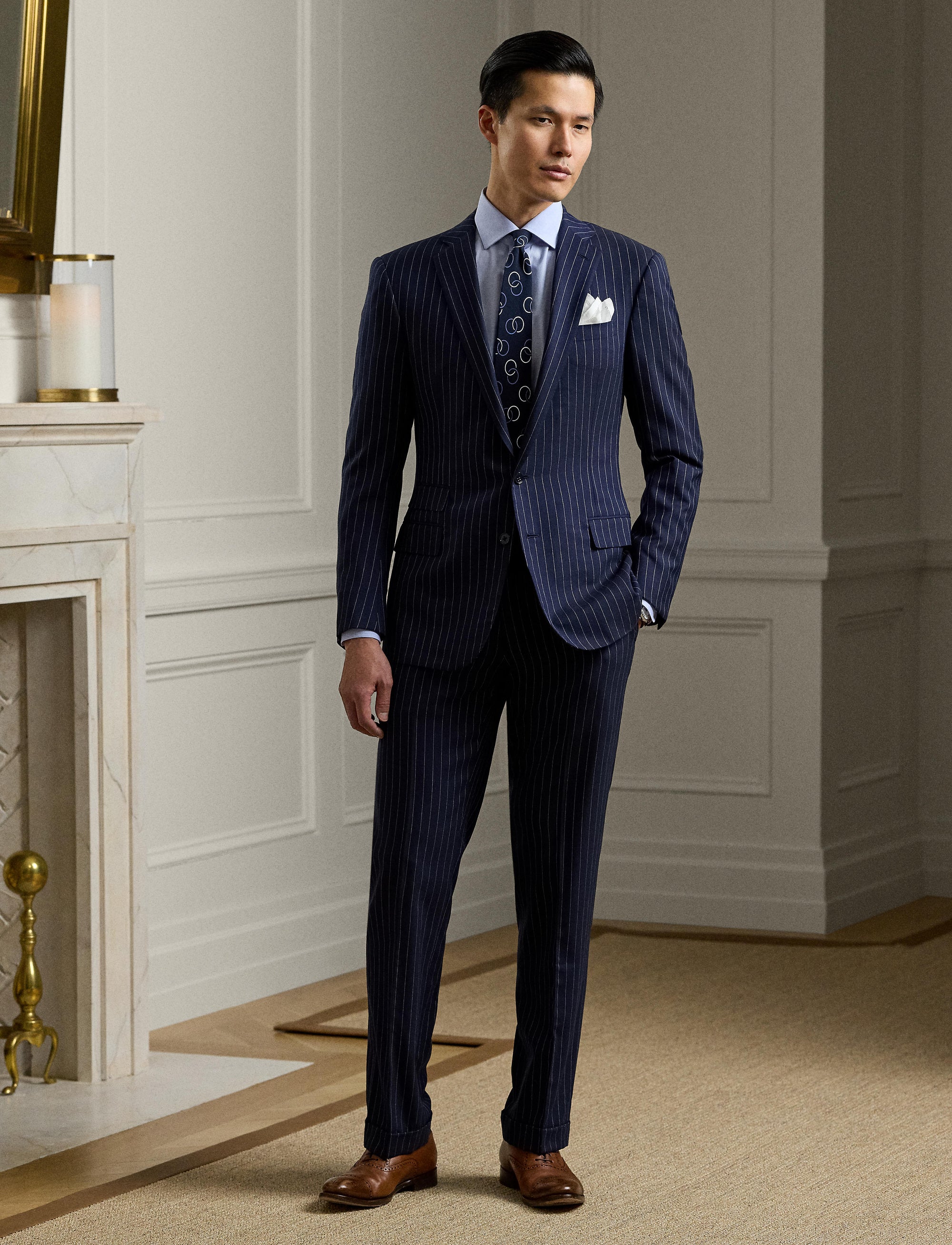 Costume Gregory en laine - Navy & Cream