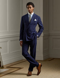 Costume Kent en lin et laine mélangée - Navy & White