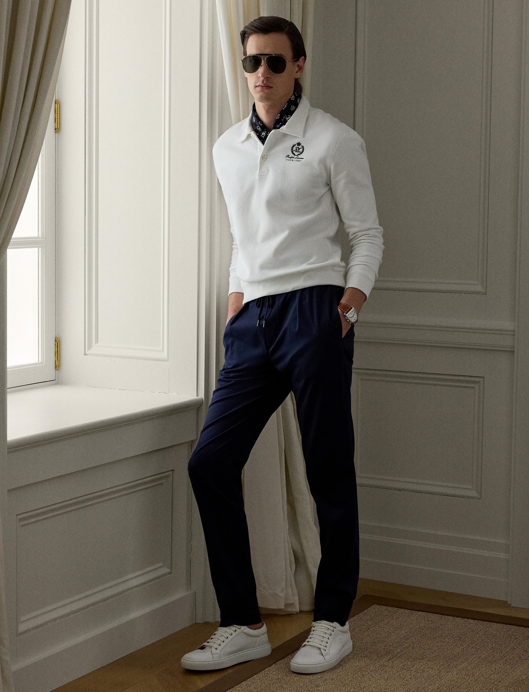 Pantalon en satin stretch - Classic Chairman Navy
