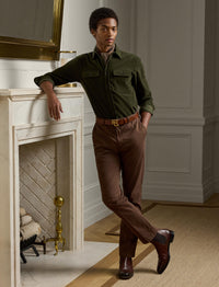 Pantalon chino stretch slim fait main - Chestnut Brown