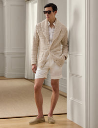 Short en dobby de lin - Deckwash White