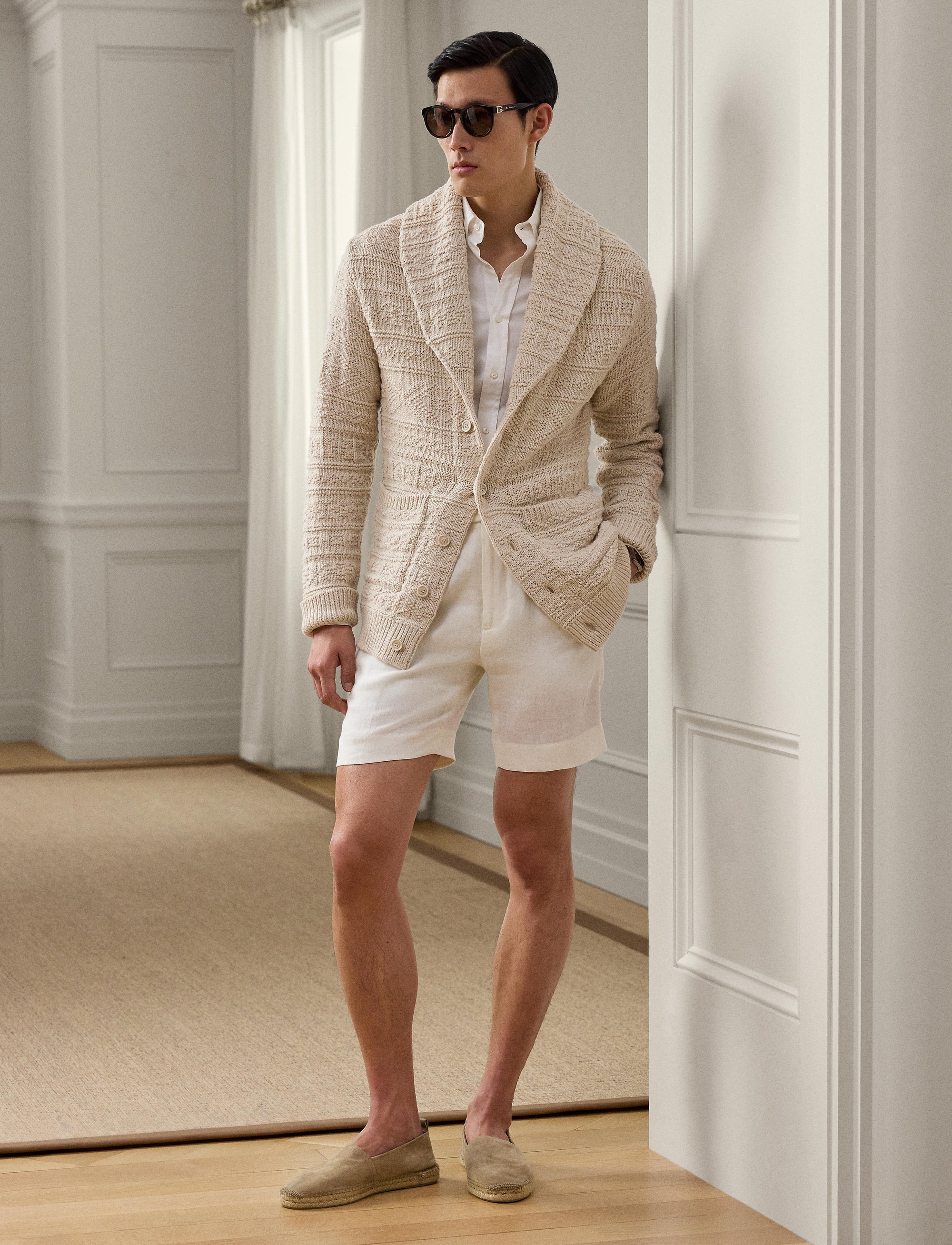 Short en dobby de lin - Deckwash White