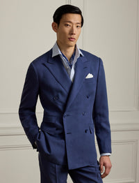 Veste Kent en gabardine de soie - Navy