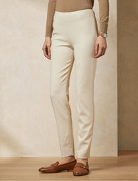 Pantalon Annie en laine stretch - Cream