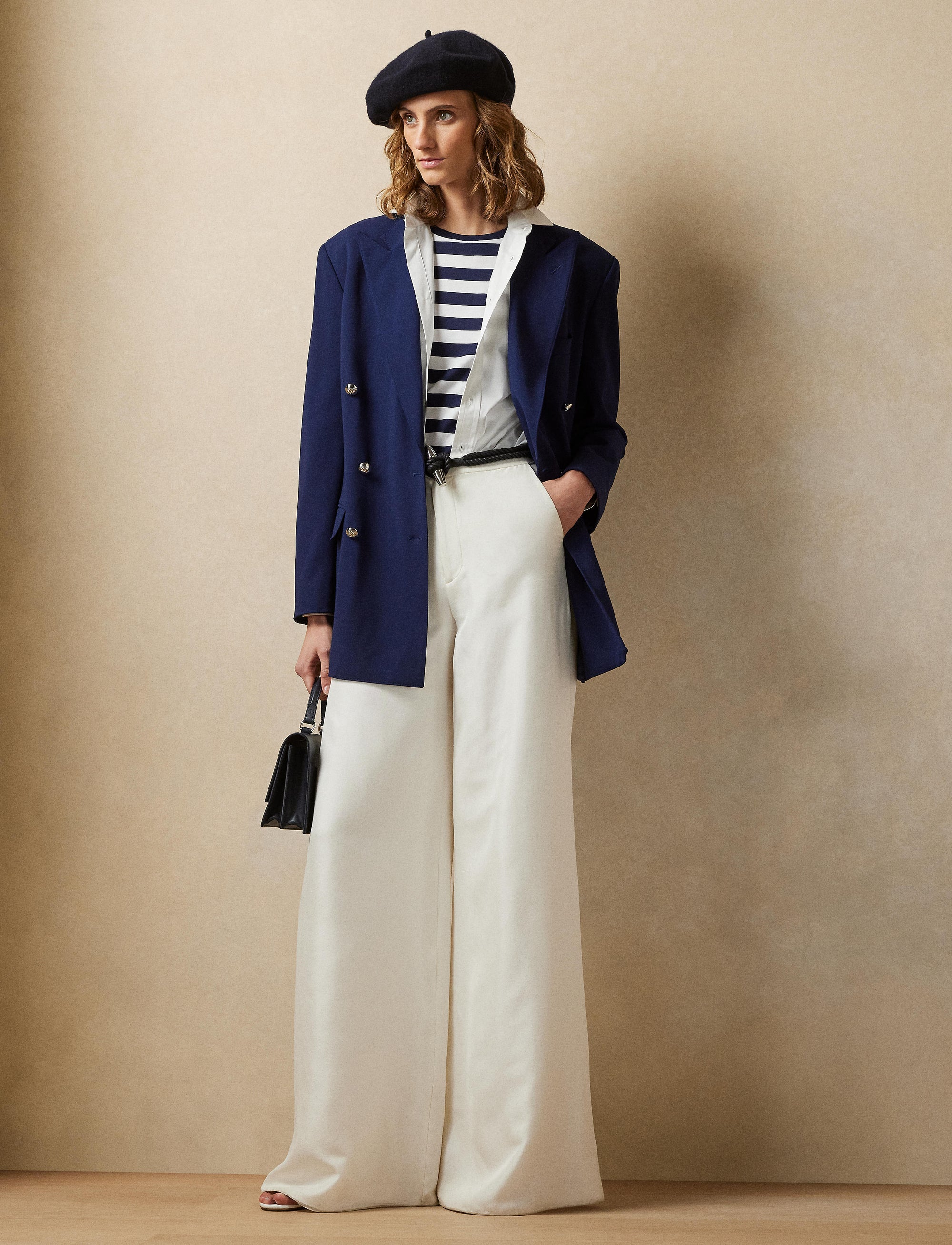 Veste Shelden en crêpe de laine - Lux Navy