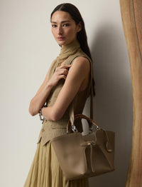 Cabas Ralph en cuir - Taupe