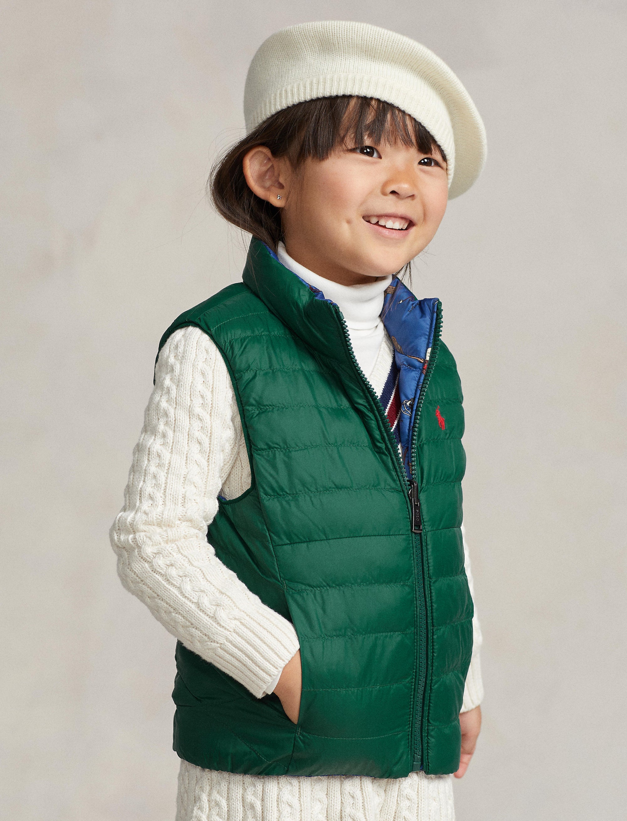 Gilet réversible P-Layer 2 - Tossed Football & Hunter Green