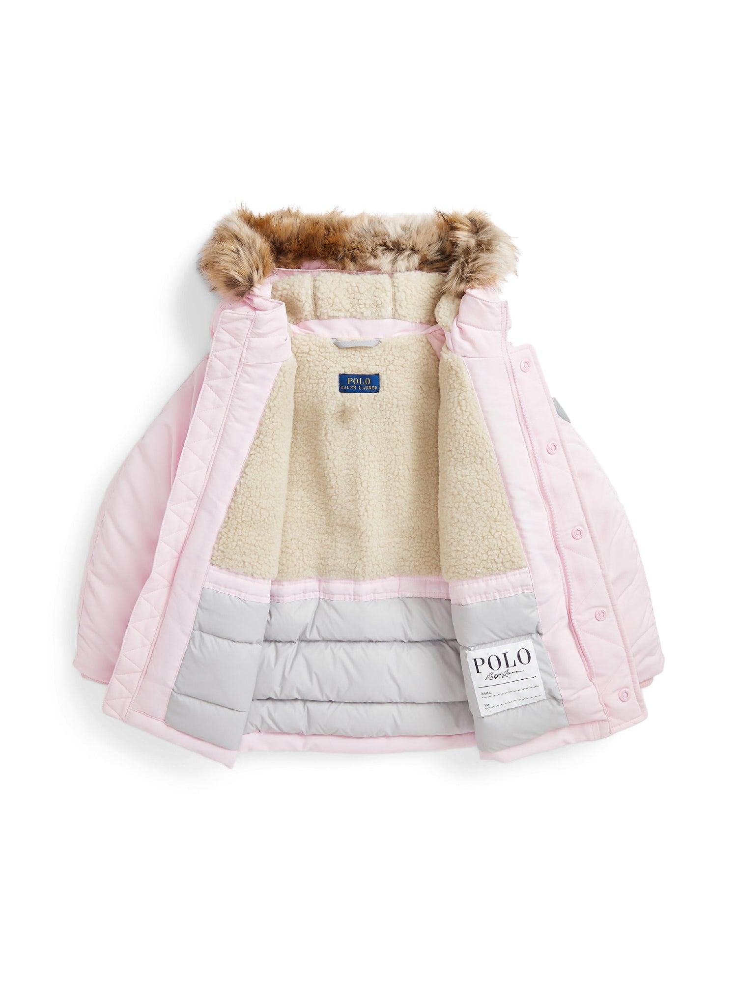 Faux fur down parka - Hint Of Pink