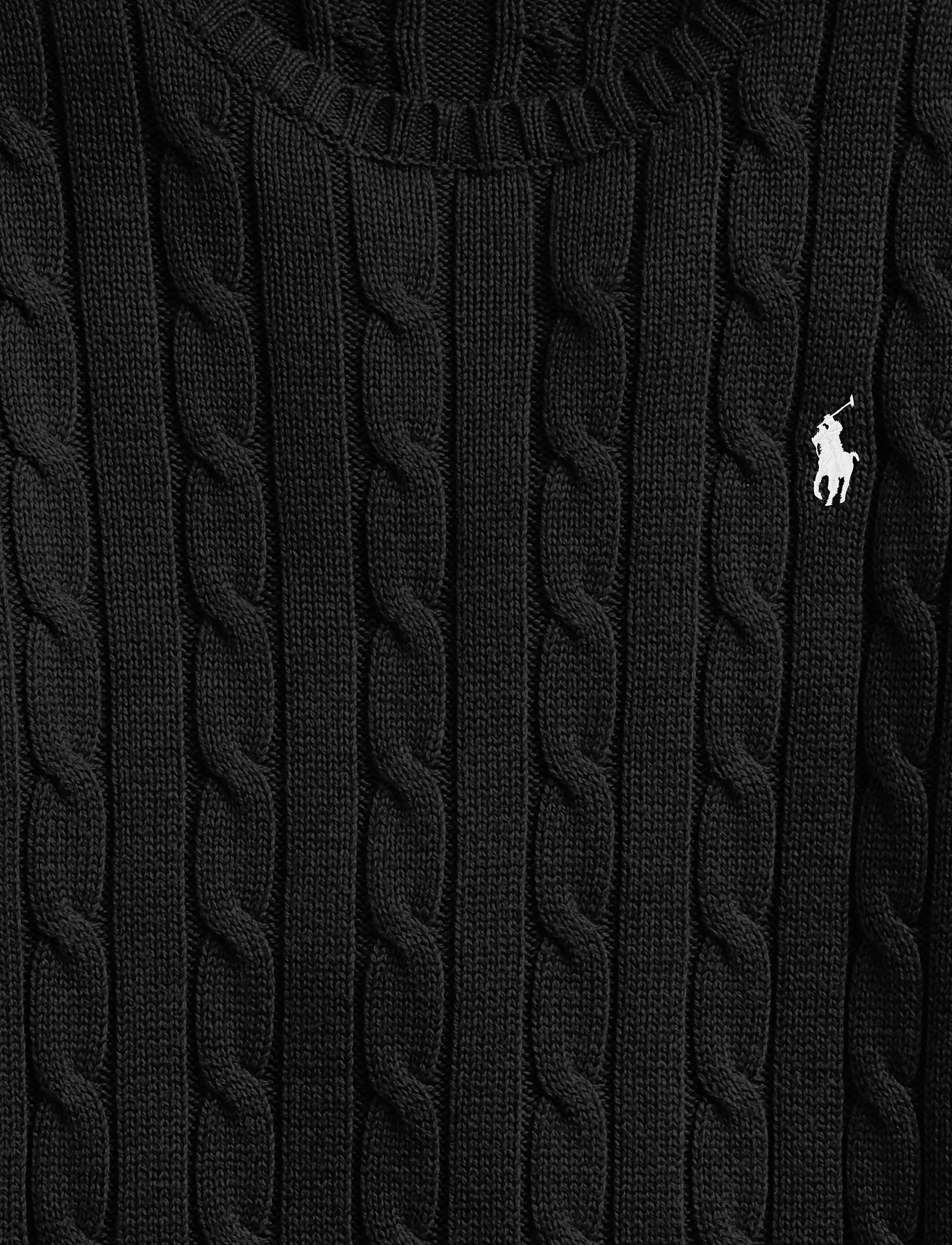 Cotton cable jumper - Polo Black