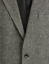 Blazer Polo à chevrons en laine - Black & Cream