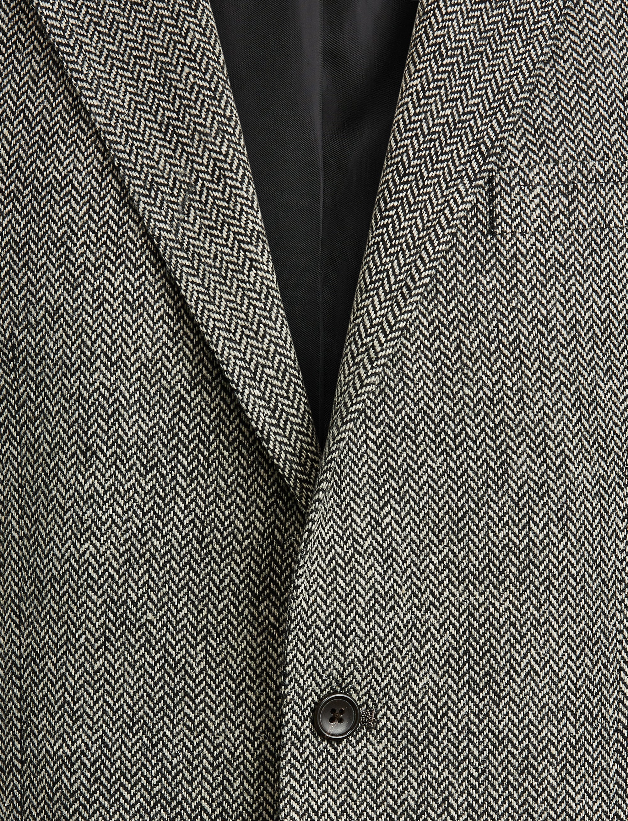 Blazer Polo à chevrons en laine - Black & Cream