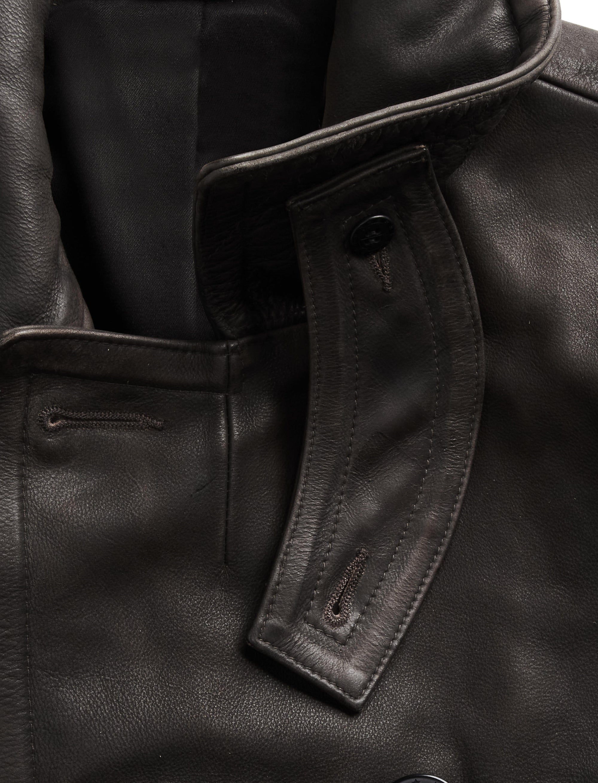 Caban en cuir - Black Over Brown