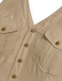 Robe dos nu en soie - Sand