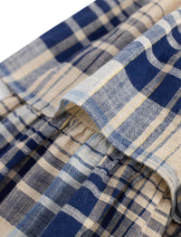 Indigo tartan skirt in cotton voile - Indigo & Multicolour