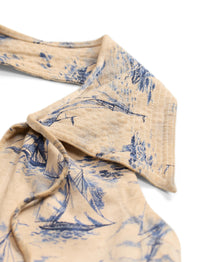 Robe nautique en jersey de lin et coton - Cream & Blue