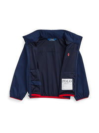 Storable water-repellent hooded jacket - Newport Navy