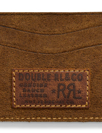 Limited edition card case in suede - Pale Russet