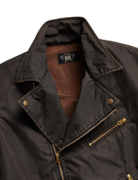 Veste moto en sergé - Vintage Black