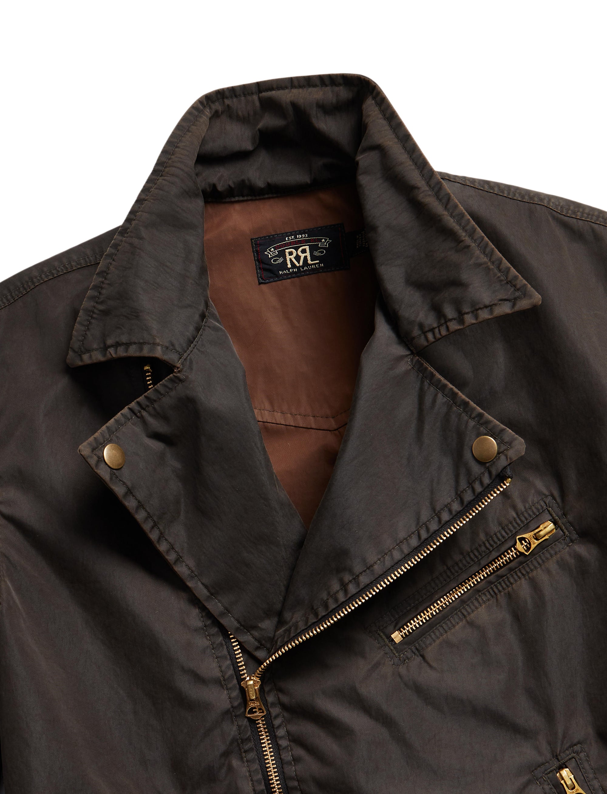 Veste moto en sergé - Vintage Black