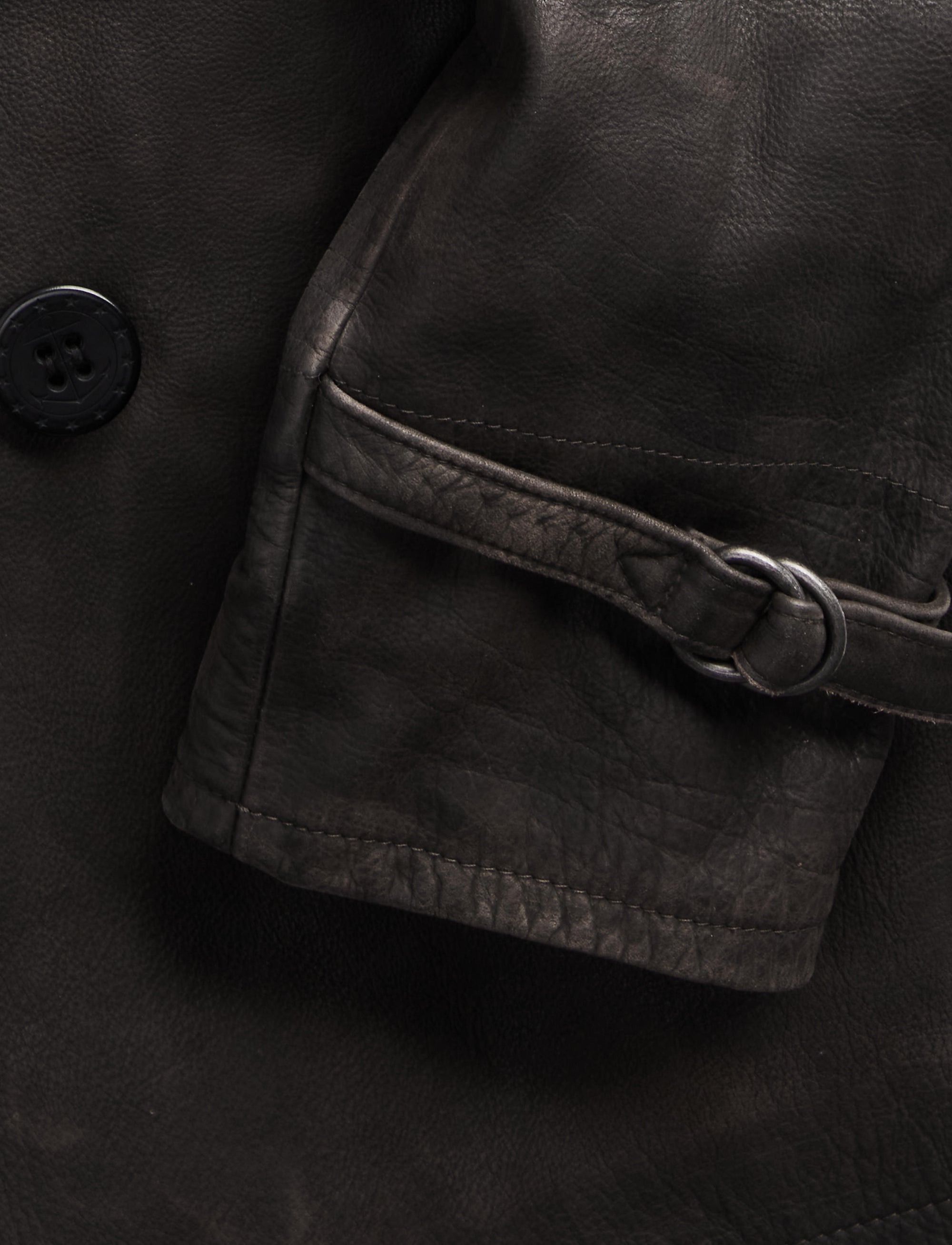 Caban en cuir - Black Over Brown