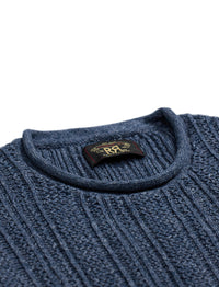 Pull à col roulotté en lin mélangé - Blue & Multicolore
