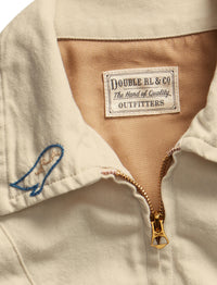 Veste brodée à la main en sergé - Stone