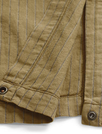 Manteau rayé en lin - Tan & Multicolore