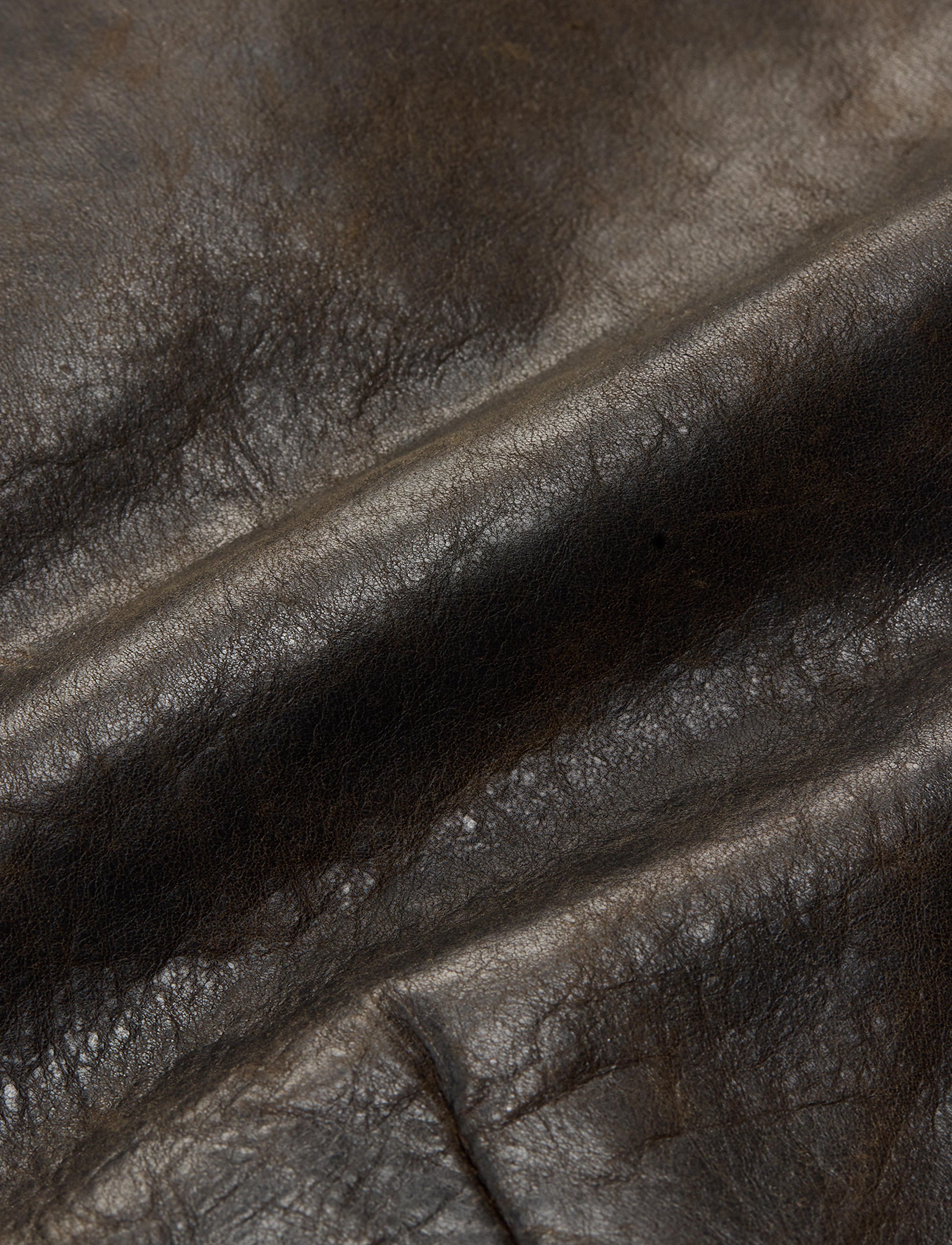 Veste moto en cuir - Dark Sepia