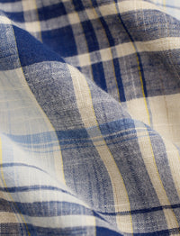Indigo tartan skirt in cotton voile - Indigo & Multicolour