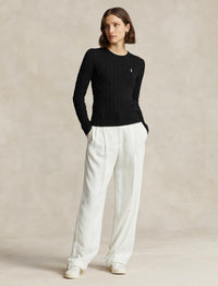 Fitted cable jumper - Polo Black & White Pp