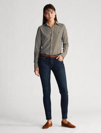 Chemise rayée à manches longues - Expedition Olive & White