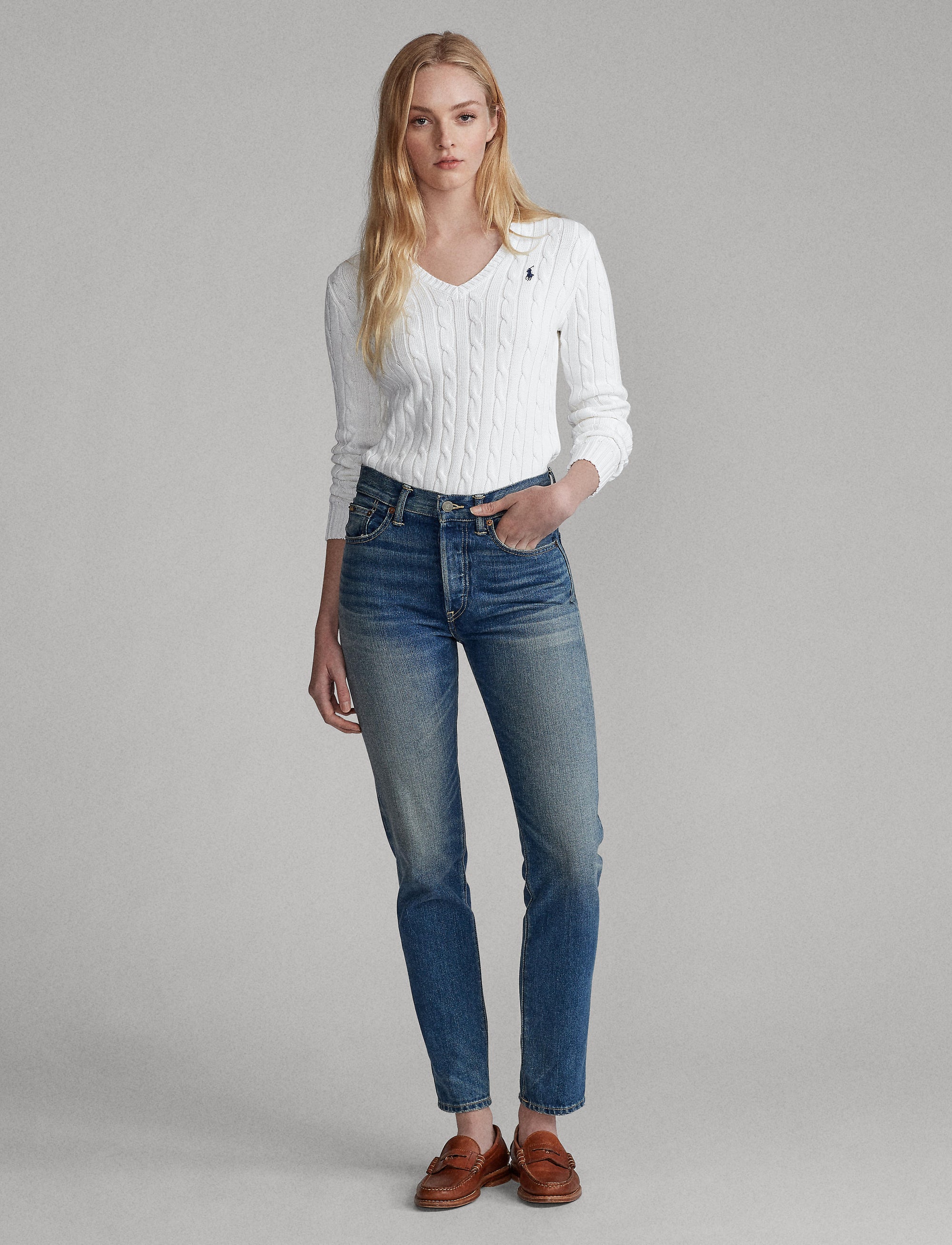 Pull en coton torsadé - White