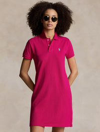 Robe polo en coton piqué - Pink Sky