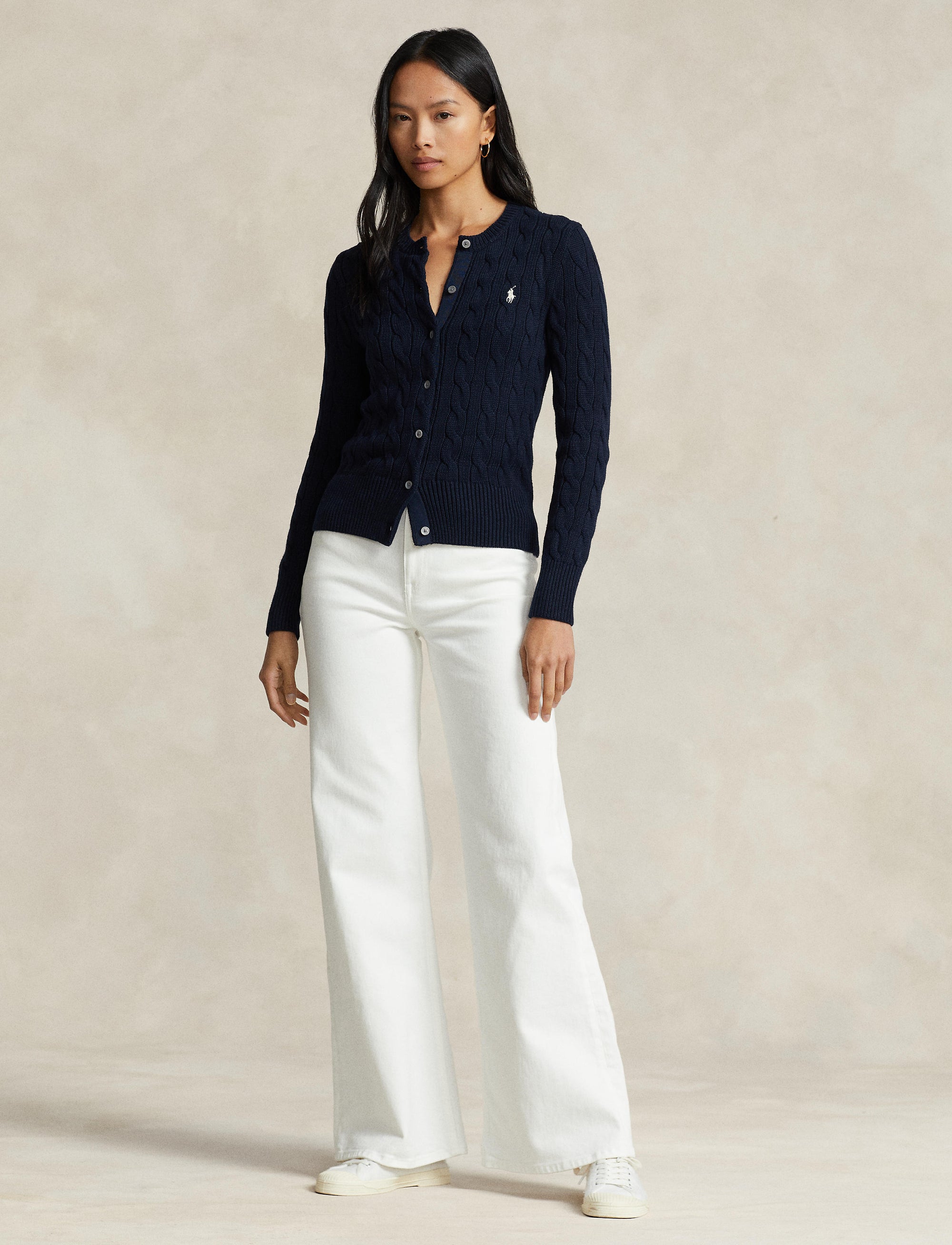 Cardigan en coton torsadé - Hunter Navy