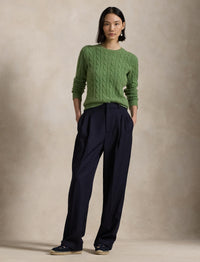 Pull Julianna en cachemire torsadé - Smoke Green Heather