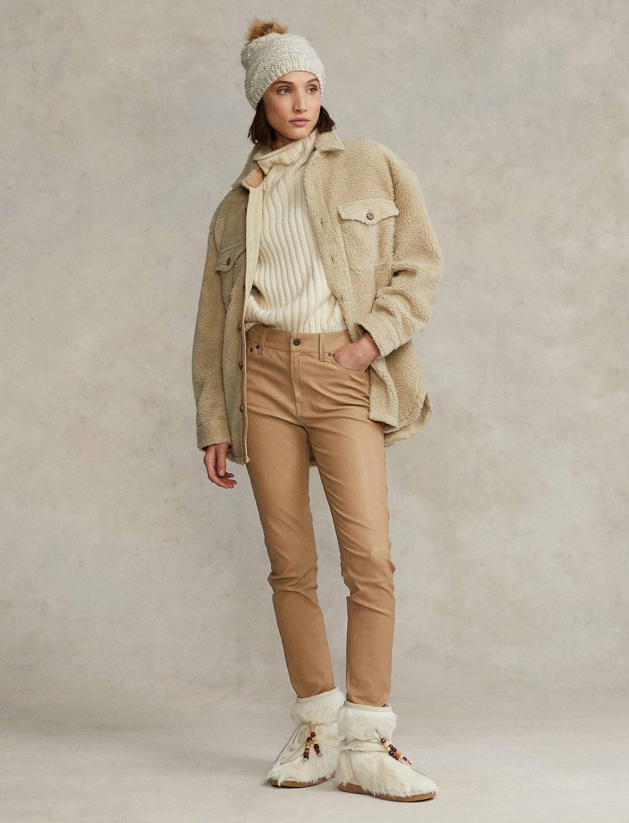 Chemise en sherpa - Spring Beige