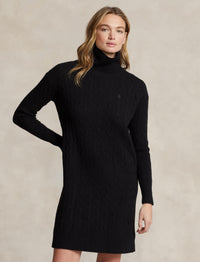 Wool turtleneck jumper dress - Polo Black