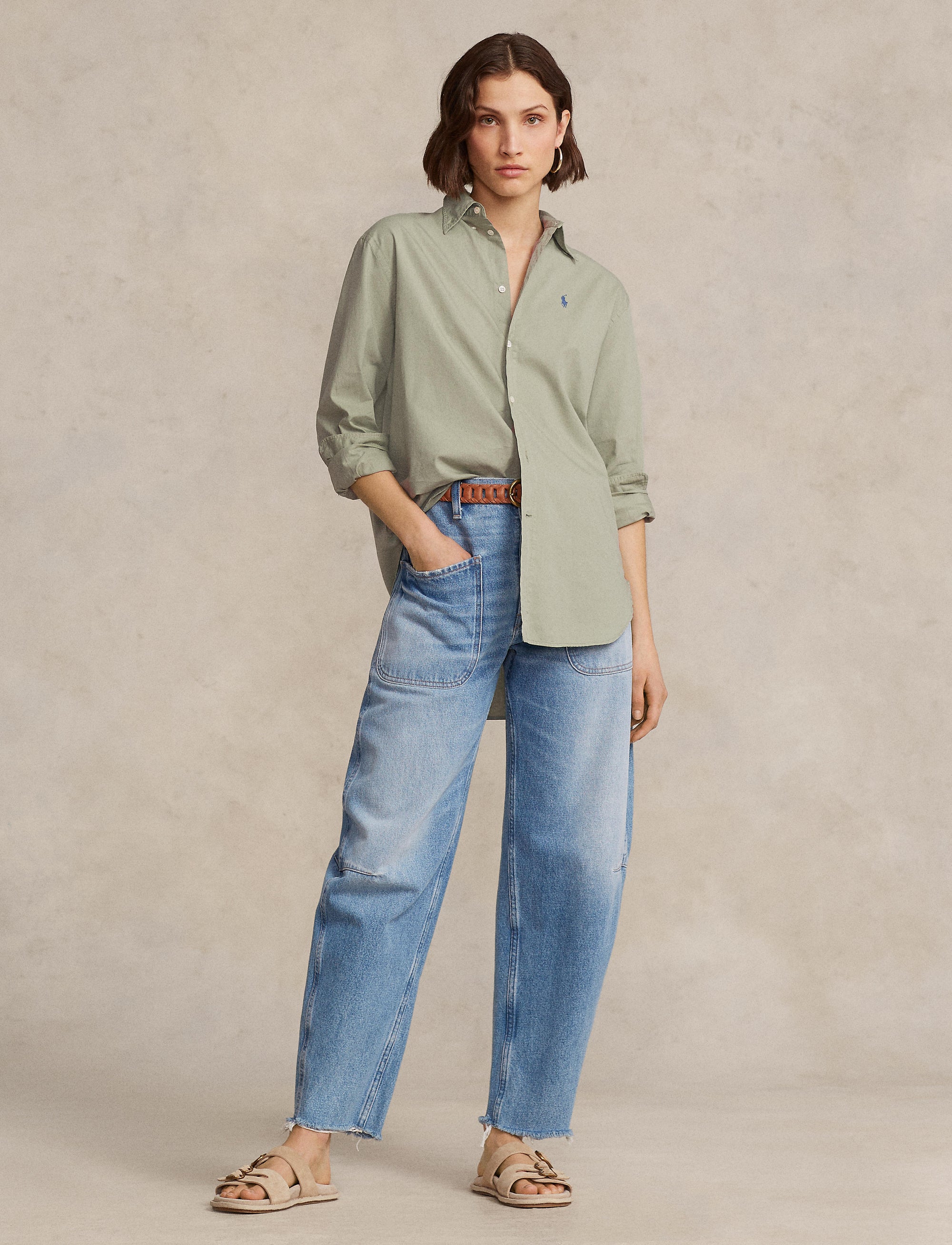 Chemise ample en sergé de coton - Greenstone