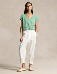 T-shirt col en V en jersey - Essex Green