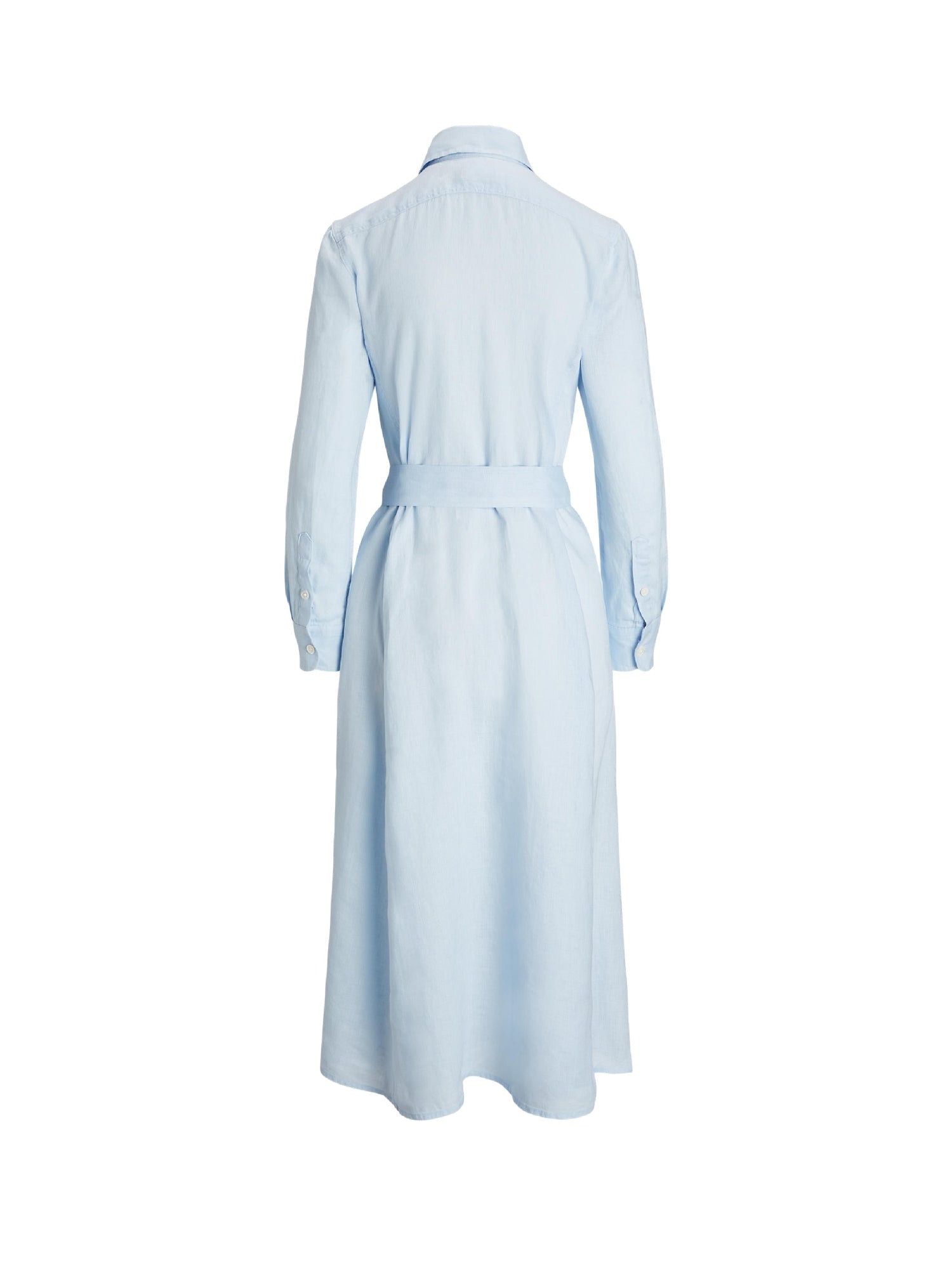 Robe-chemise à manches longues en lin - Light Blue