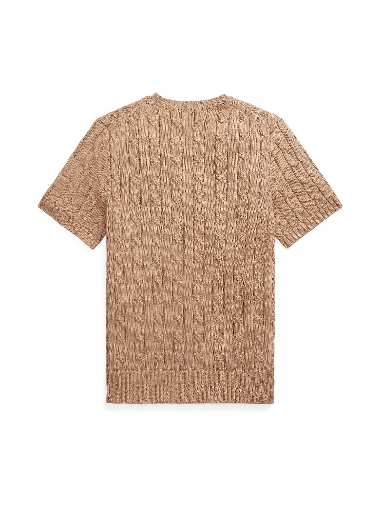 Pull torsadé à manches courtes en coton - Collection Camel Melange