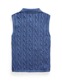 Cotton sleeveless polo shirt - Blue Yacht
