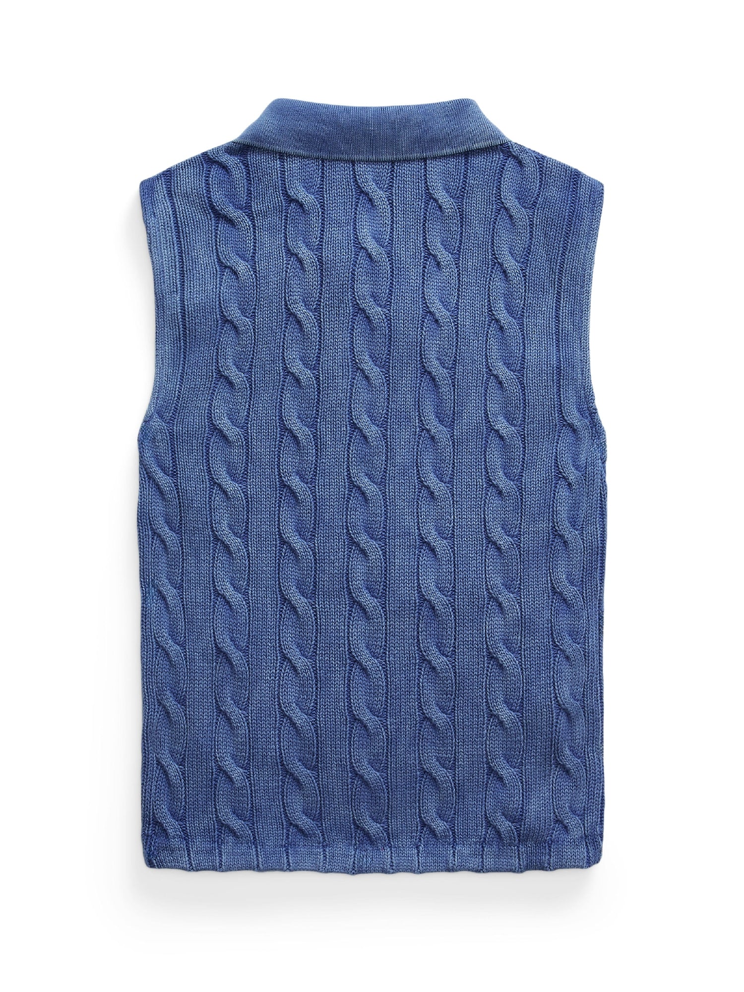 Cotton sleeveless polo shirt - Blue Yacht