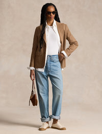 Blazer à chevrons en laine - Tan Herringbone