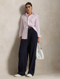 Chemise Oxford rayée Slim Fit stretch - White & Pink