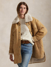 Veste utilitaire en peau lainée - Vintage Saddle-Cream