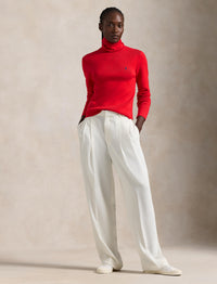 Cotton turtleneck jumper - Pandora Red